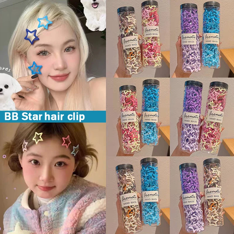 Top Trends: 10 / 20 / 30Pcs Y2K Bobby Pin Girl Colorful Stars Barrettes Metal Snap Clips Korean BB Hairpins Crab Stick Headwear Hair Accessories Shoppable Styles - Image 2