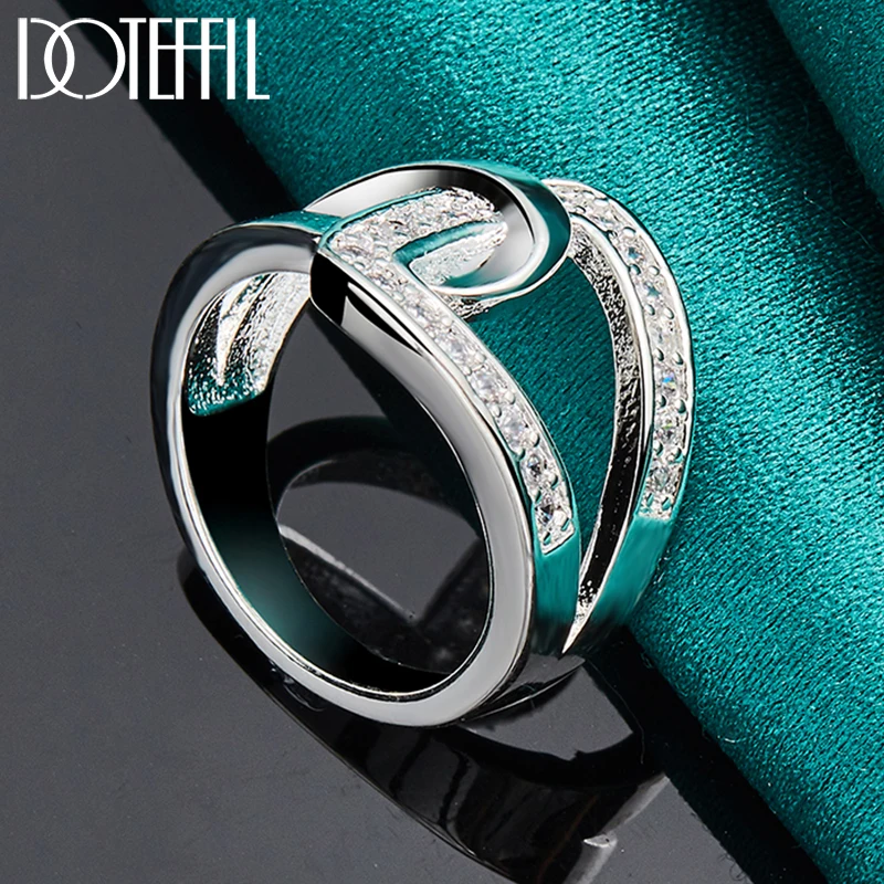 Top Trends: DOTEFFIL 925 Sterling Silver Geometry AAAAA Zircon Ring For Woman Man Wedding Engagement Charm Party Jewelry Shoppable Styles - Image 4