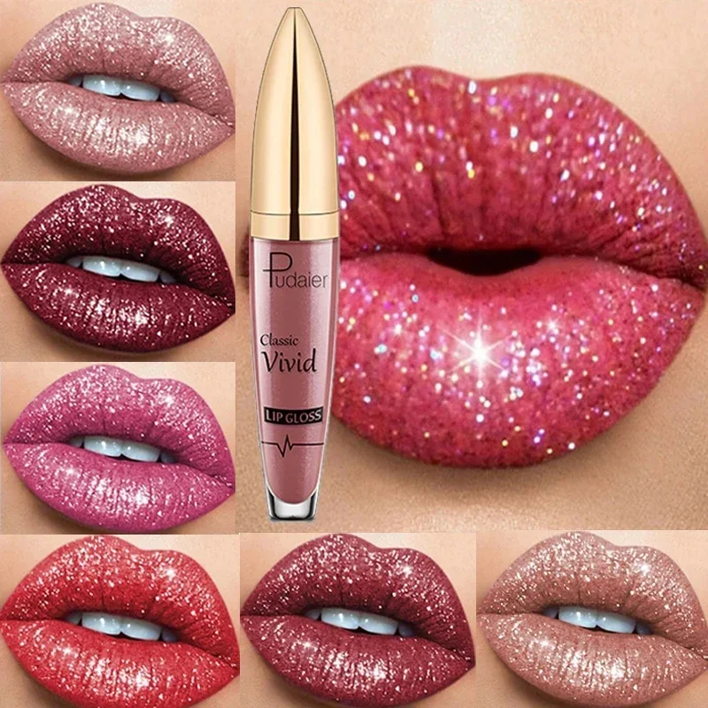 Top Trends: Fashion Matte To Shiny Glitter Liquid Lipstick Shiny Lip Gloss Diamond Waterproof Long Lasting Pearl Lipgloss Women Lip Makeup Shoppable Styles