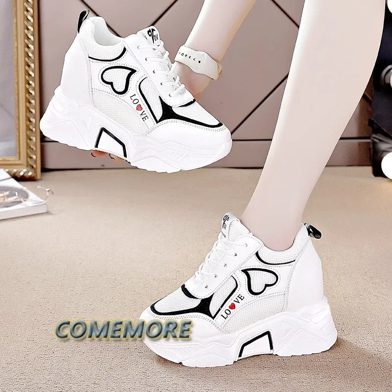 Top Trends: High Quality Women&#039;s Platform Sneakers 2023 New Chunky Woman Casual Shoes Basket Female Fashion Sport Mesh Lace Up Shoes Autumn Shoppable Styles