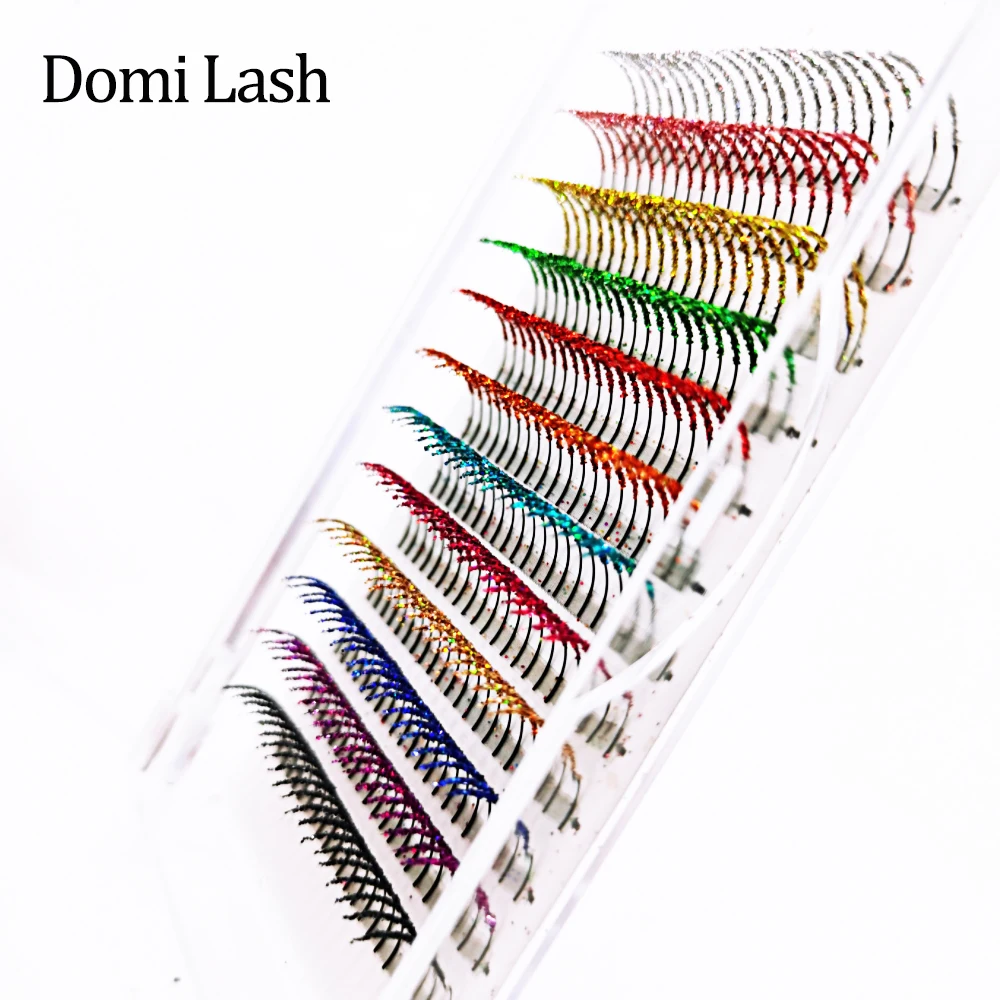 Top Trends: Domi Lash Glitter Eyelash Extensions Mix Color Shiny Lash Extensions Party Korean Women Makeup Mink Individual Fairy Lashes Shoppable Styles