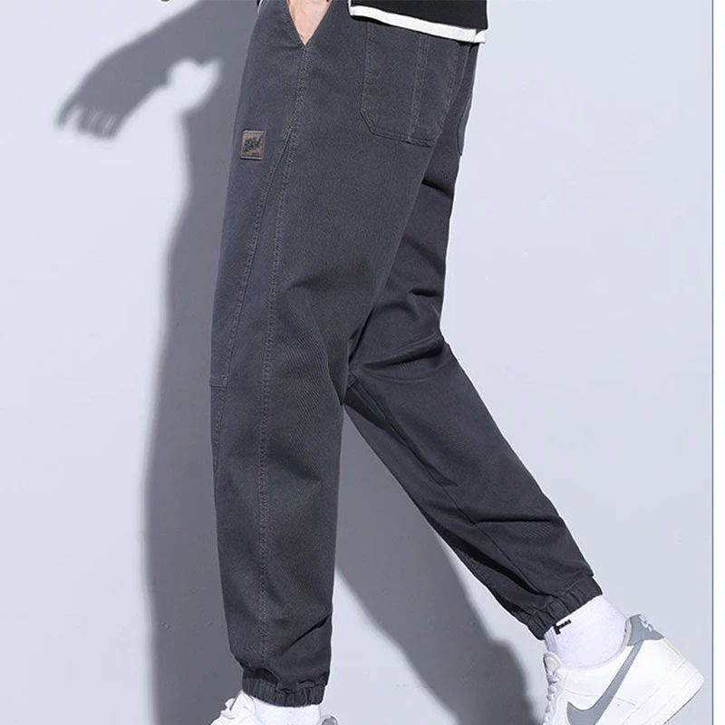 Top Trends: Autumn Winter Vintage Loose Casual Pants Male Korean Style Trend Fashion Lace Up Sweatpants Men Comfortable Cotton Trousers Shoppable Styles - Image 4