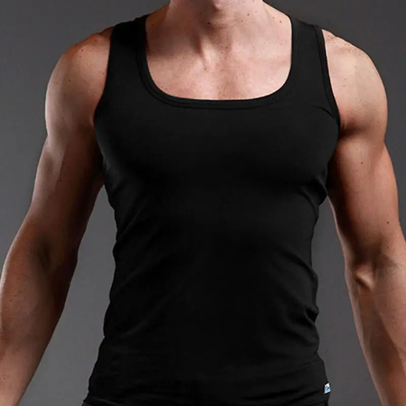 Top Trends: 100% Cotton Mens Oversized T-shirt Sleeveless Tank Top Solid Color Fitness Men Muscle Vests Bodybuilding T Shirt For Men Tees Shoppable Styles