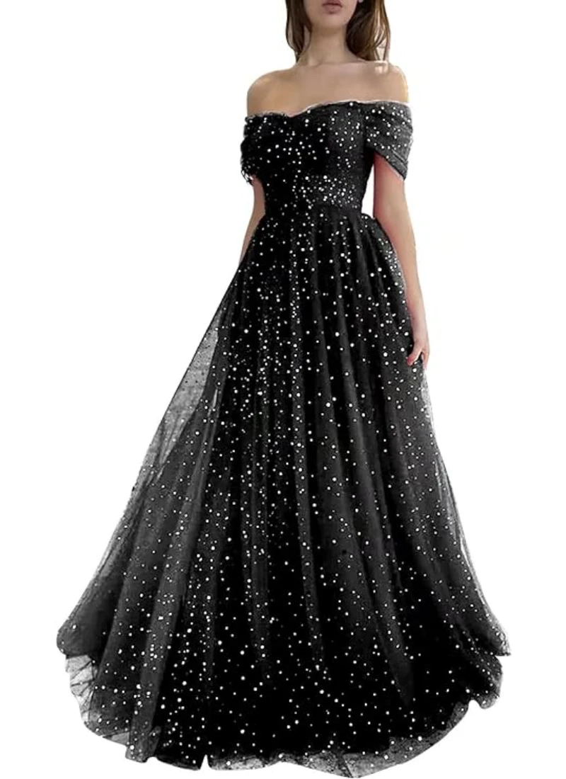 Top Trends: Super Sexy Off Shoulder Glittering Evening Dress For Women 2023 Long Formal Party Prom Dress Keswa Robe Tunisienne Mariage Shoppable Styles