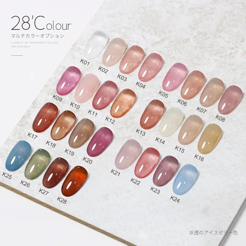 Top Trends: 28 Colors Translucent Gel Nail Pudding Jelly Soak Off Led Uv Gel Polish 8ml Summer Ice Through Gel Varnish For Manicure Nail Art Shoppable Styles