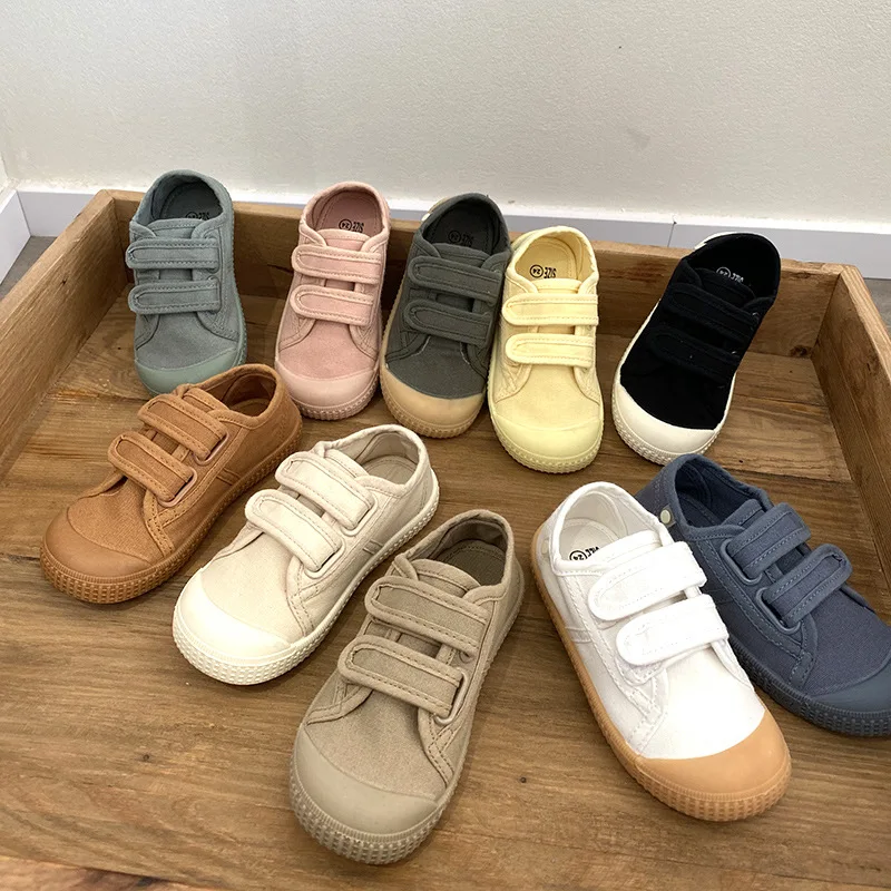 Top Trends: Unisex 2023 New All-match Child Girl Sneakers Flat Heel Children Shoes For Kids Boys Pupils Button Canvas Baby Shoes Kids Shoppable Styles - Image 2