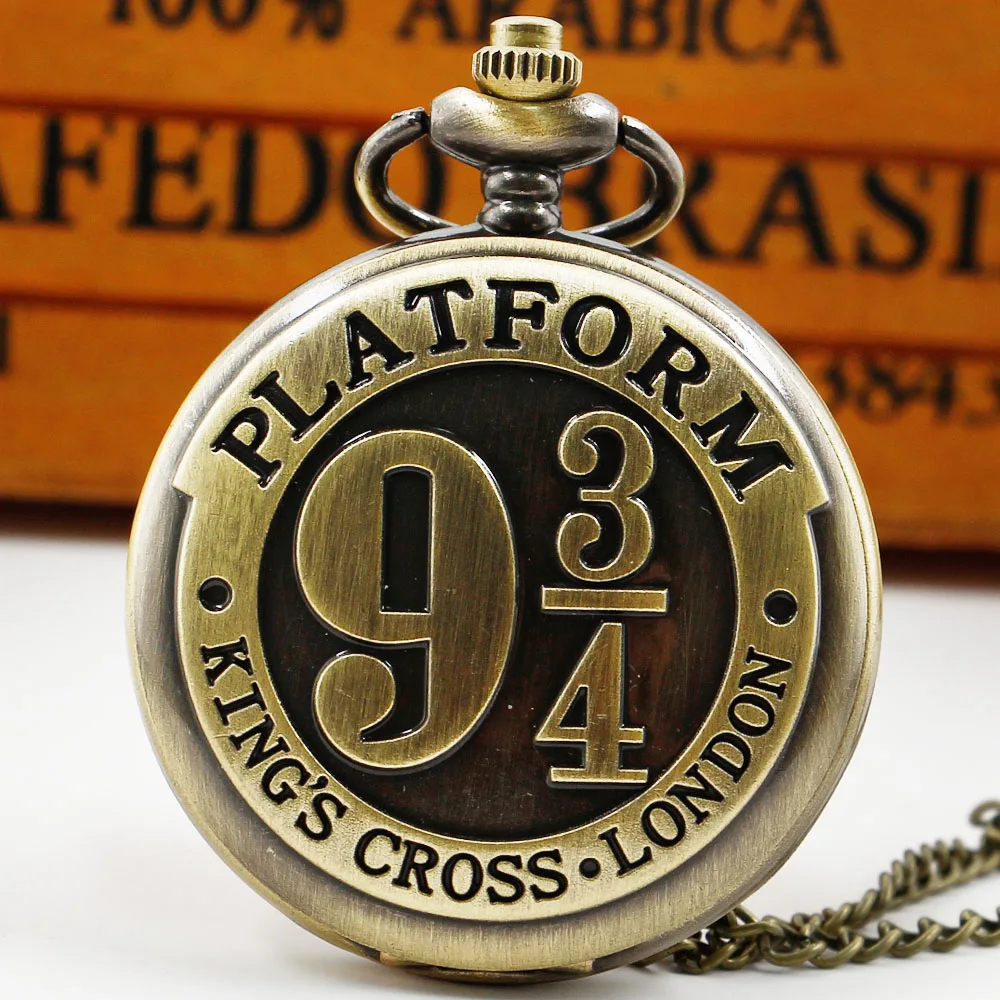 Top Trends: Bronze Fashion Quartz Pocket Watch Vintage Personality Logo Pendant Necklace Children's Men Women 80cm Chain Watches Shoppable Styles