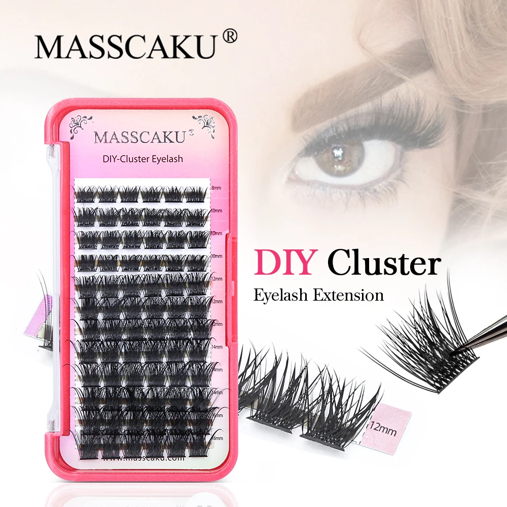 Top Trends: Fast Shipping MASSCAKU 12Rows DIY Segmented Individual Fake Lash Extensions 0.07mm Bundles Dramatic Clusters Eyelash Shoppable Styles