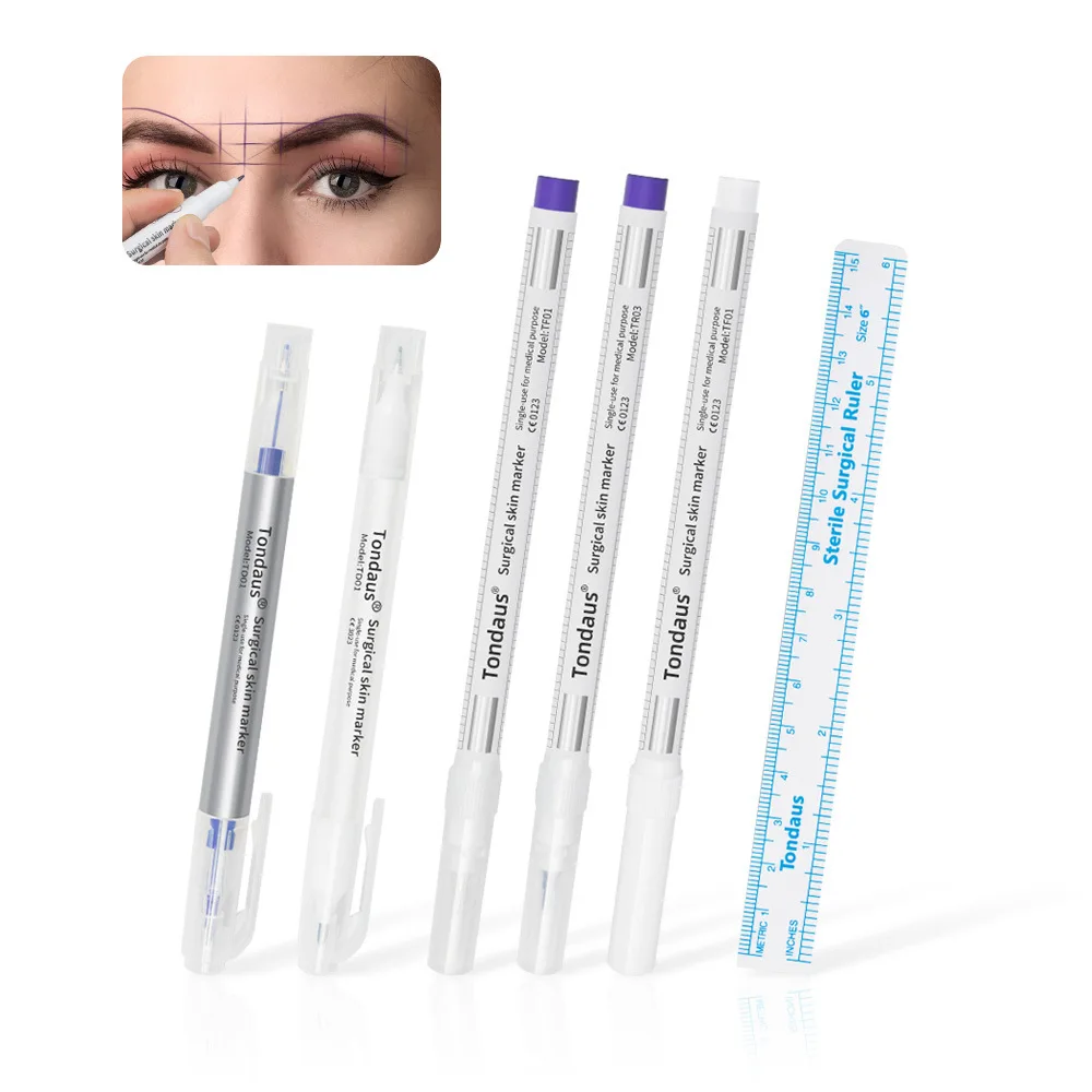 Top Trends: Korean Tattoo Sterile Embroidery Marking Pen Surgical Eyebrow Mark Pen Waterproof White Floating Lip Line Positioning Pencil Shoppable Styles