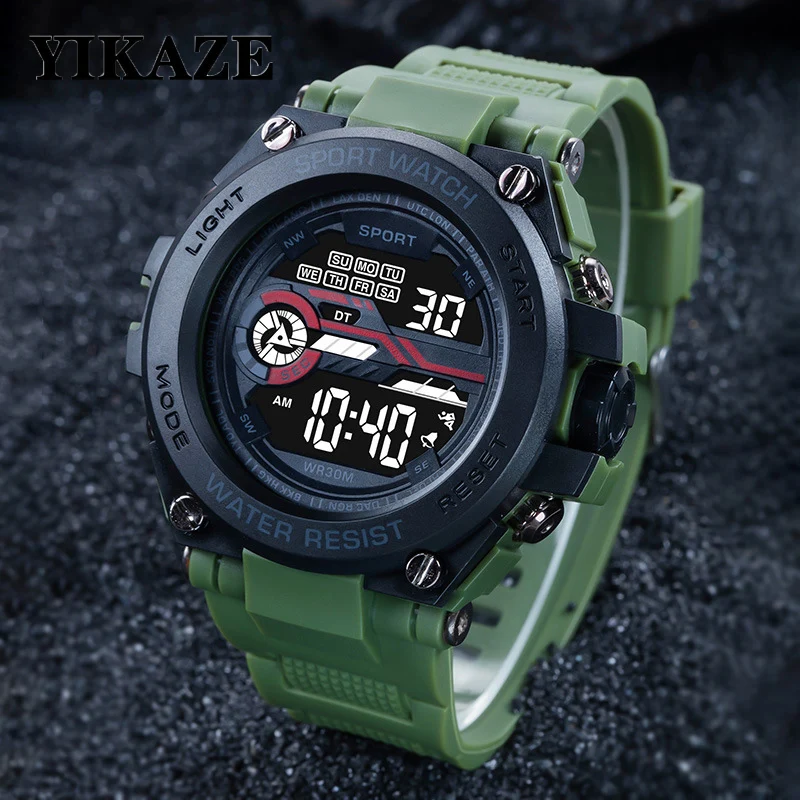 Top Trends: YIKAZE Outdoor Sports Watch For Men Multifunction Men&#039;s Digital Watch 51mm Large Dial Student Military Clock Electronic Watches Shoppable Styles