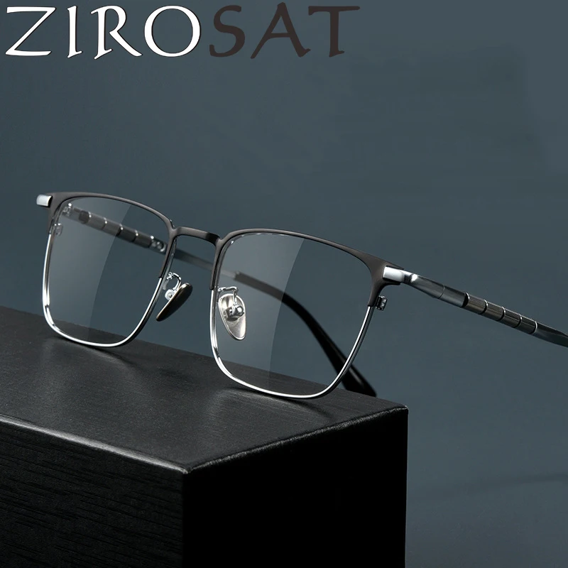 Top Trends: ZIROSAT 9009T Optical Glasses Pure Titanium Full-rim Frame Prescription Eyeglasses Rx Men Glasses For Male Eyewear Shoppable Styles