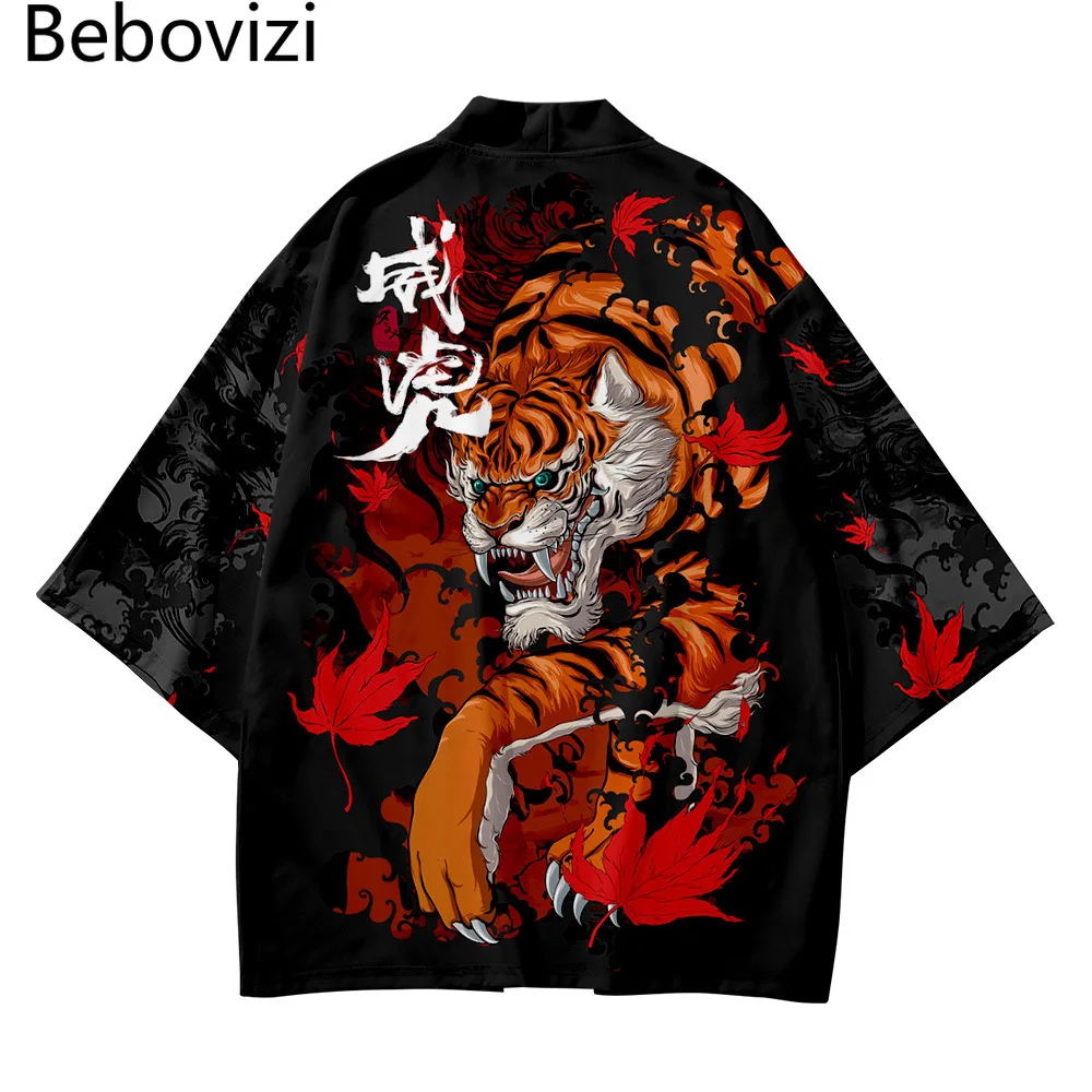 Top Trends: Kimono Streetwear Men Women Cardigan Cosplay Haori Yukata Harajuku Tops Robe Plus Size 5XL 6XL Tiger Print Beach Japanese Style Shoppable Styles