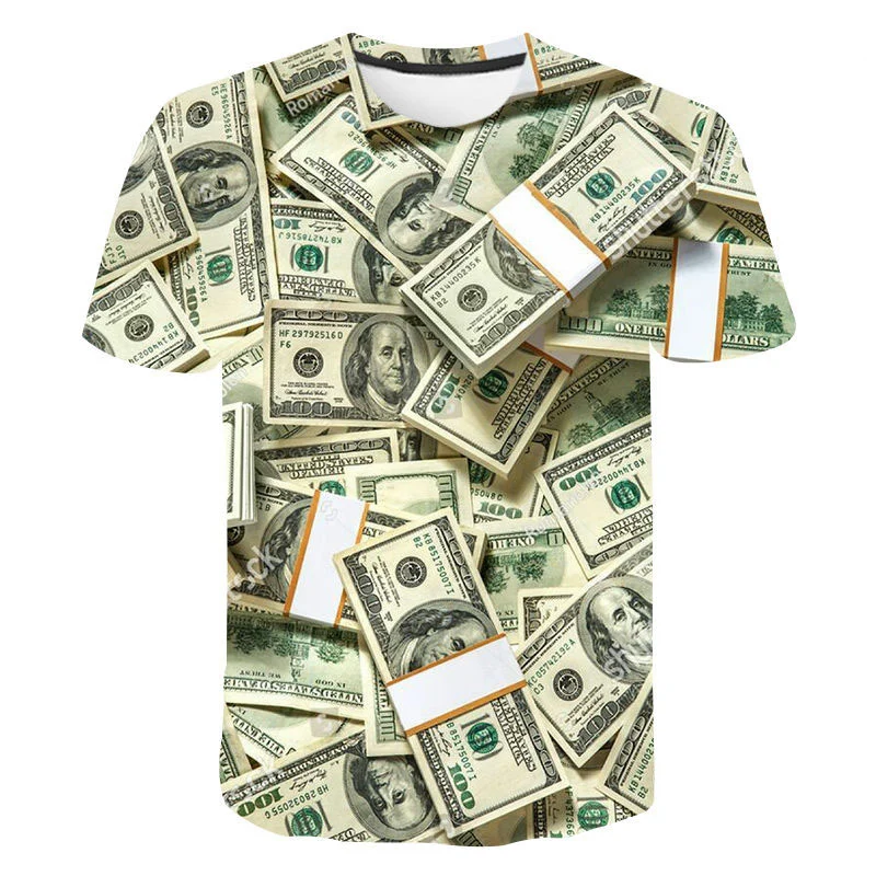 Top Trends: Summer USD U.S. Dollar Dollar Bills Money 3D Printed T Shirts Casual Boy Girl Kids Fashion Streetwear Men Women Children Tops Shoppable Styles