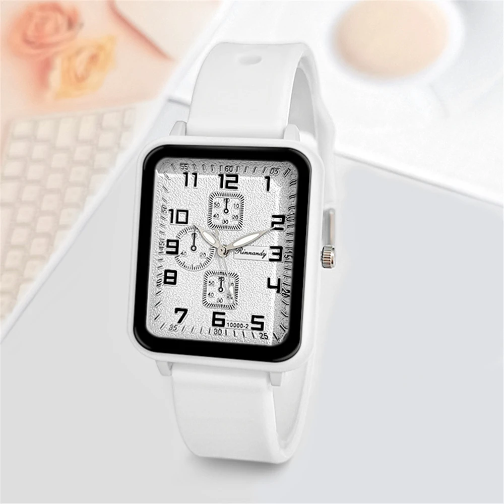 Top Trends: Ladies 2023 New Fashion Brand Watches Sports Square Women Quartz Watch Safety Blue Silicone Strap Dress Gift Clock Wristwatches Shoppable Styles - Image 4