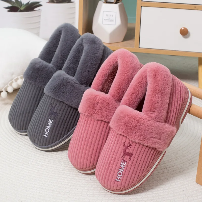 Top Trends: Women Men Couples Home Slippers New Fashion Warm Winter Furry Soft Short Plush Slipper Non Slip Bedroom Slides Indoor Shoes Shoppable Styles