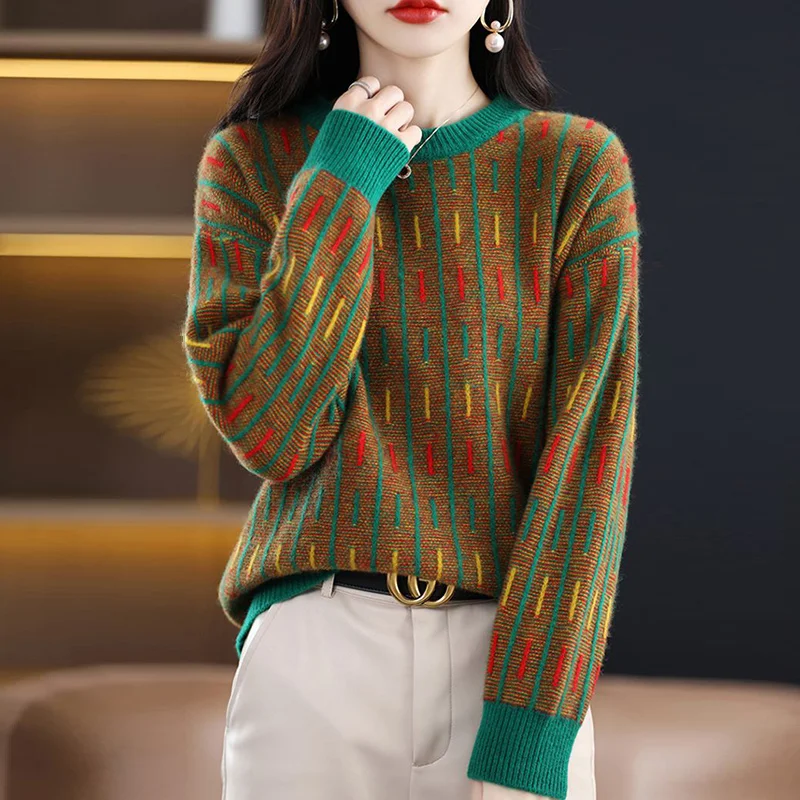 Top Trends: 2023 Autumn Winter Round Neck Loose Casual Fashion Sweater Female Thick Warm Add Velvet Jumpers Women&#039;s Knitting Pullover Tops Shoppable Styles