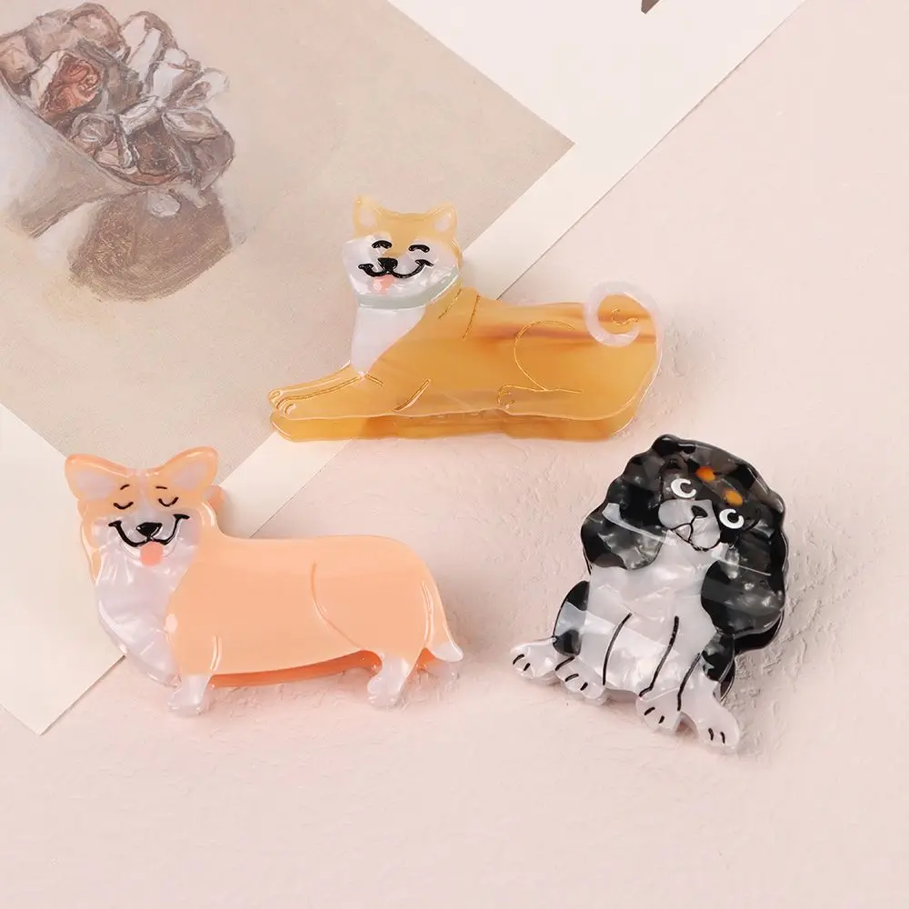 Top Trends: Cute Women Girls Hair Ornament Corgi Dog Hair Accessories Cat Hairpin Acrylic Animal Claw Clip Headwear Hair Crab Claws Shoppable Styles