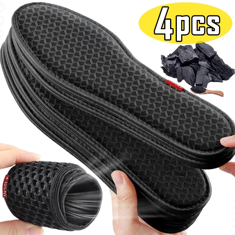 Top Trends: Bamboo Charcoal Deodorant Insoles Mesh Breathable Absorb-Sweat Shoe Pads Men Running Sports Shoes Insert Deodorant Insole Shoppable Styles