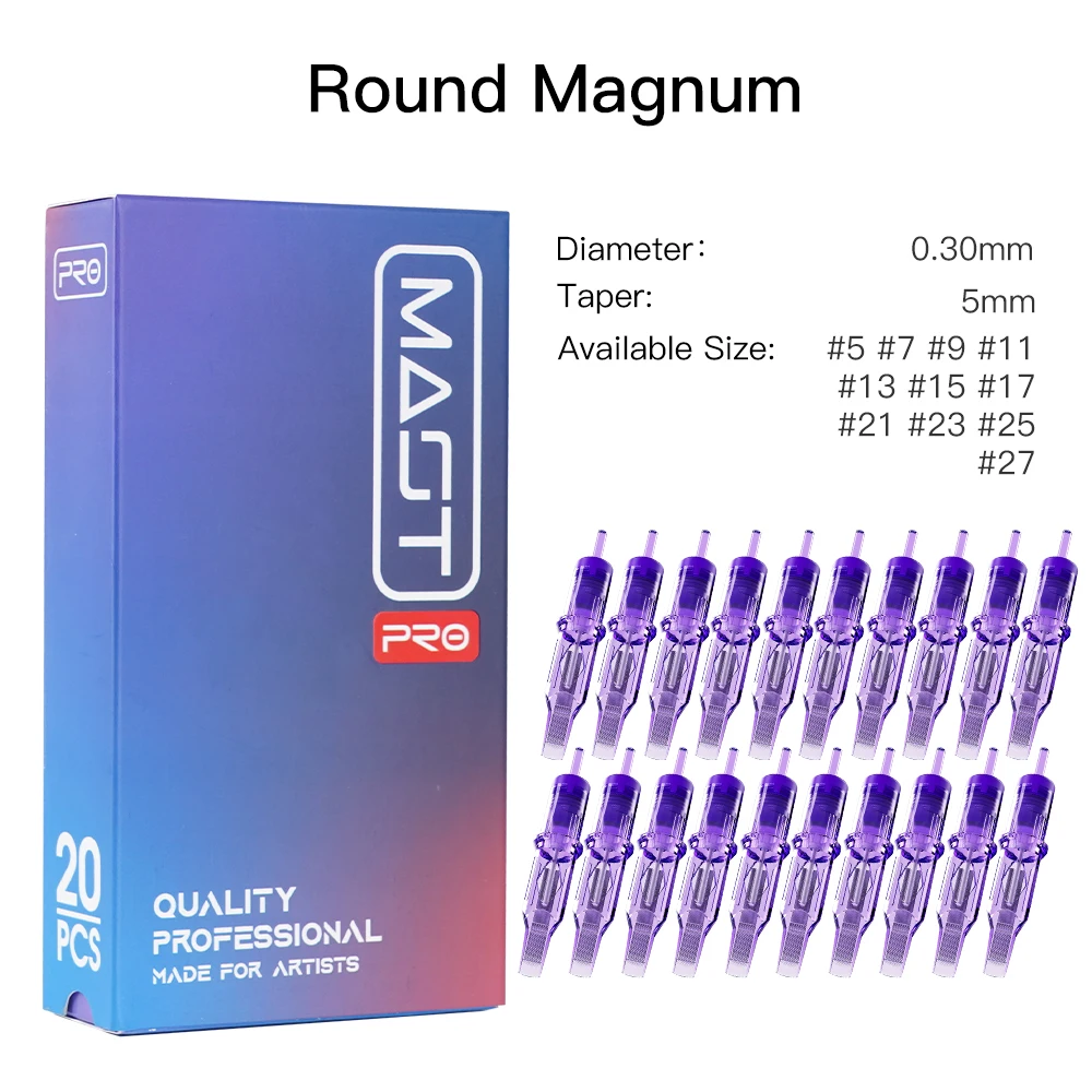 Top Trends: PRO Round Magnum RM 100% Original Sterilized Tattoo Needles Makeup Permanent Tattoo Cartridge Accessories 20pcs / box Shoppable Styles