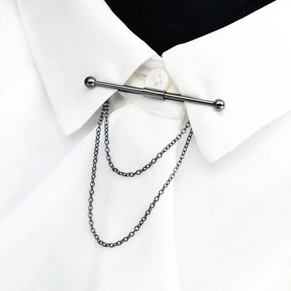 Top Trends: Men Collar Pin Necktie Clip Bar Cross Tassel Chain Shirt Collar Pin Wedding Gift Suit Brooch Lapel Pin Clothing Accessories Shoppable Styles