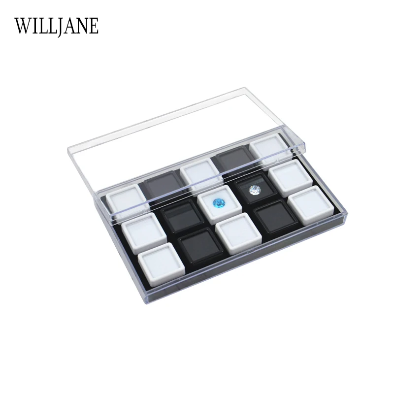 Top Trends: Loosing Diamond Gemstone Display Carrying Case 15 Grids Gem Stones Storage Box Jewelry Pendant Beads Collection Tray With Lid Shoppable Styles