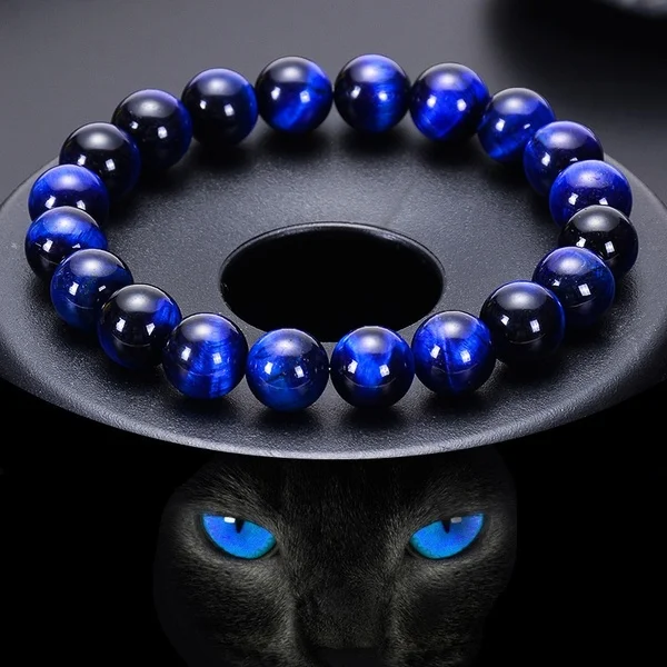 Top Trends: 6 / 8 / 10 / 12mm Gorgeous Blue Tiger Eye Bracelets For Men Women Natural Tiger Eye Stone Beads Bracelet Buddha Bracelets Unisex Shoppable Styles - Image 5