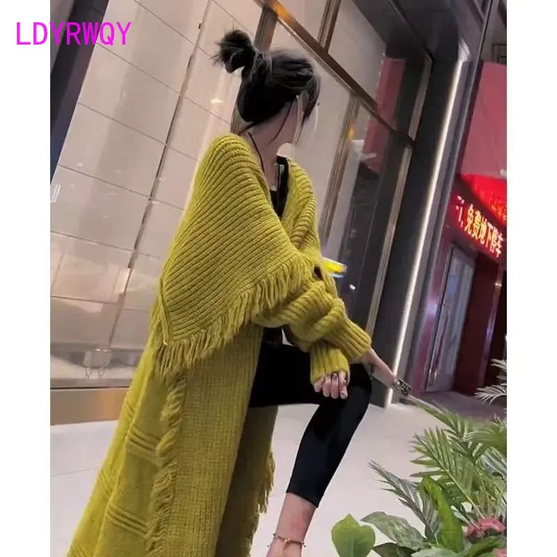 Top Trends: Autumn 2022 New Design Sense Of Niche Korean Version Of Temperament Fringe Cape Cardigan Sweater Jacket Shoppable Styles