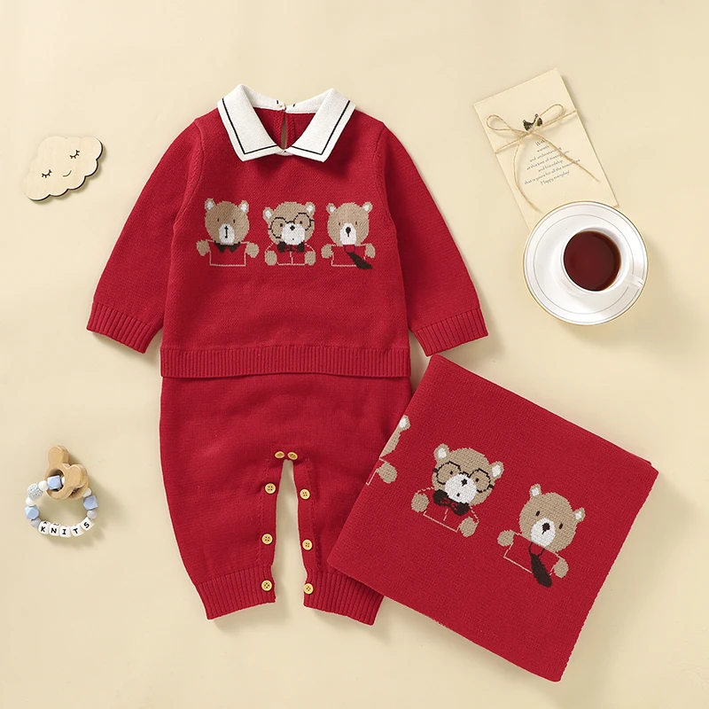 Top Trends: Newborn Baby Clothing Set 100% Cotton Knit Infant Girl Boy Romper + Blanket Cute Bears Toddler Long Sleeve Jumpsuit + Bedding Quilt Shoppable Styles