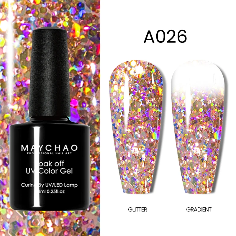 Top Trends: MAYCHAO 48 Colors Glitter Gel Nail Polish Born Pretty Soak Off UV LED Semi-Permanent Enamels For Nails Manicure Nails Products Shoppable Styles - Image 3