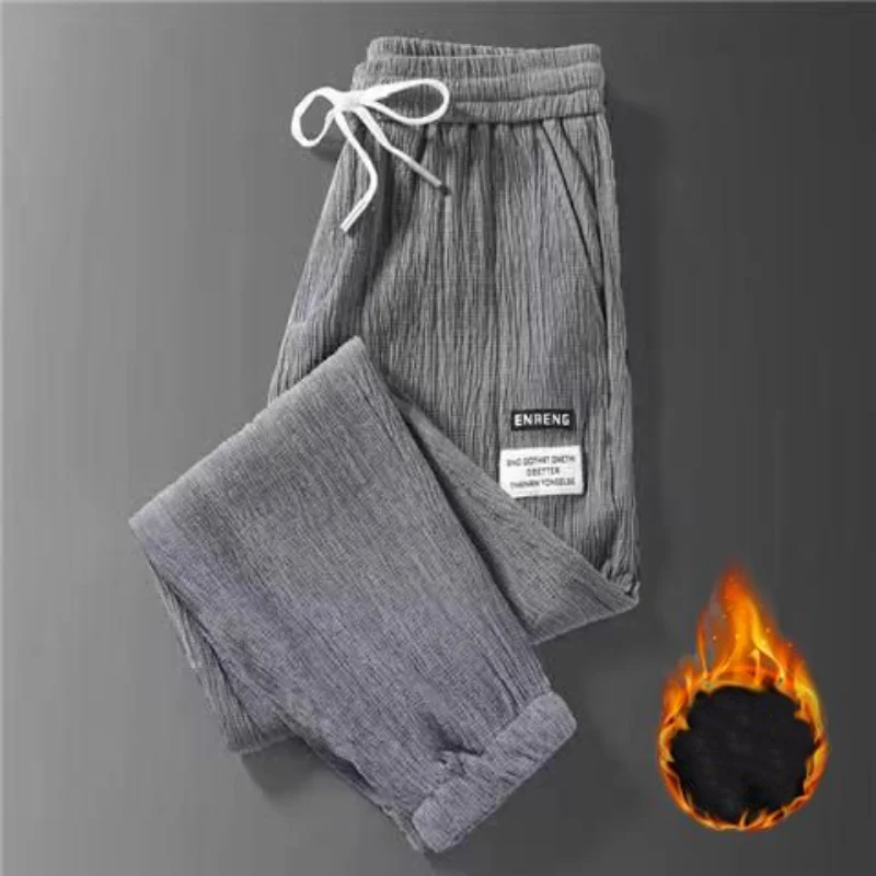 Top Trends: Fashion Patch Printing Letter Pockets Men's Casual Pants Classic Waist Drawstring Thickening Street Casual All-match Trousers Shoppable Styles - Image 4