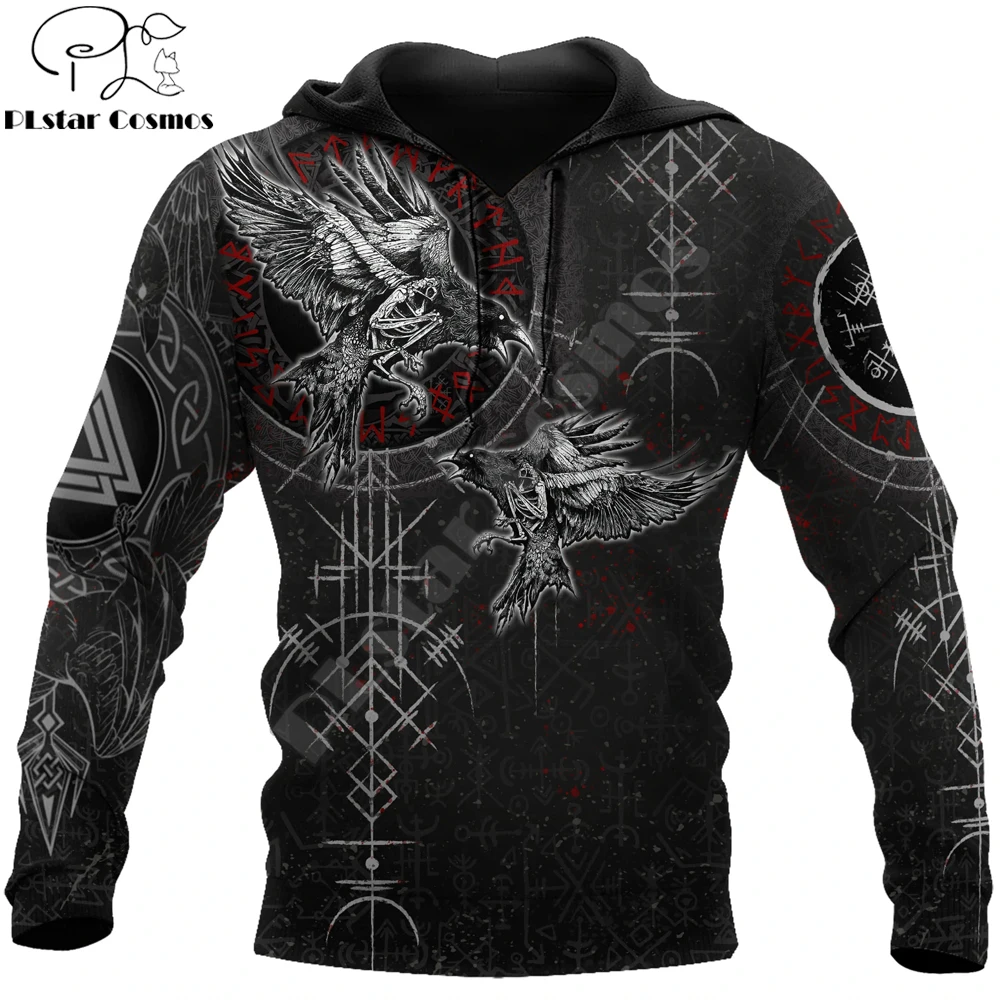 Top Trends: Huginn And Muninn Raven Valknut Tattoo 3D All Over Printed Men&#039;s Hoodie &amp; Sweatshirt Unisex Zip Hoodies Casual Tracksuits KJ895 Shoppable Styles