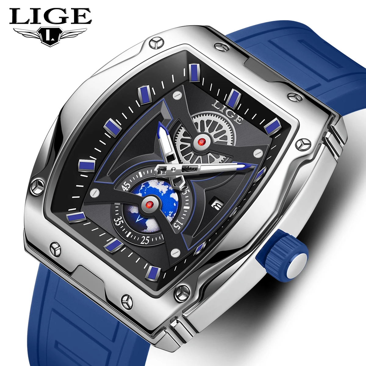 Top Trends: LIGE Top Brand Men&#039;s Watches Luxury Square Quartz Wristwatch Waterproof Luminous Watch For Men Date Clock Relogios Masculino+ Box Shoppable Styles