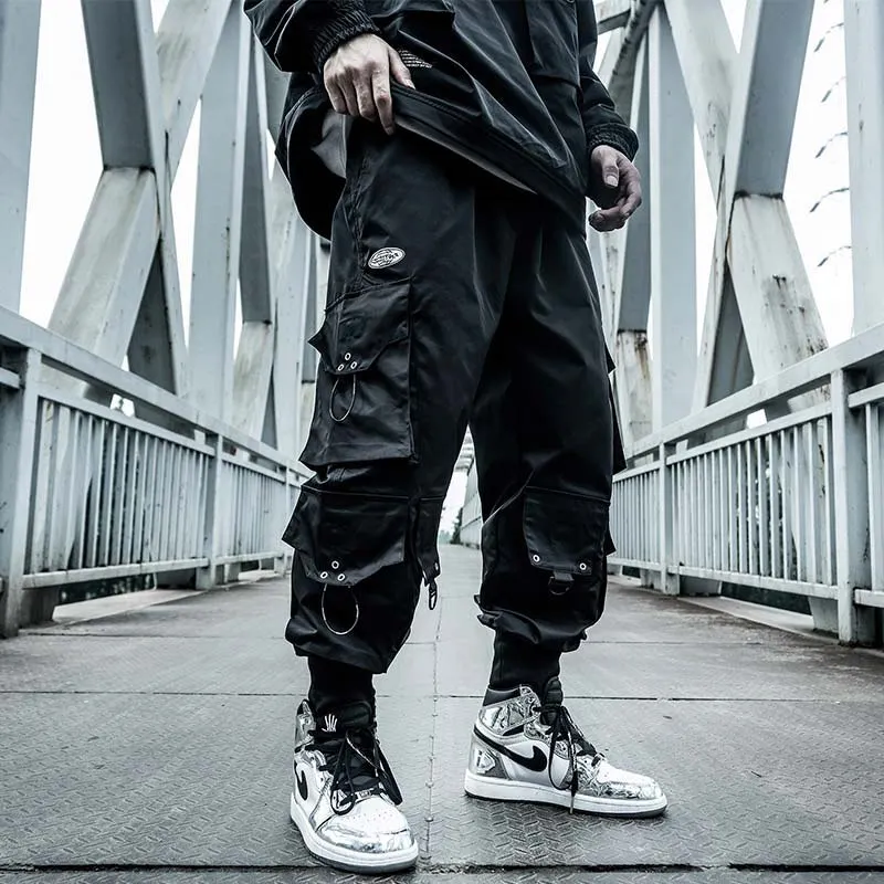 Top Trends: HOUZHOU Black Cargo Pants Men Joggers Hip Hop Techwear Pants Hippie Cargo Trousers For Men Streetwear Plus Size Pockets Oversize Shoppable Styles