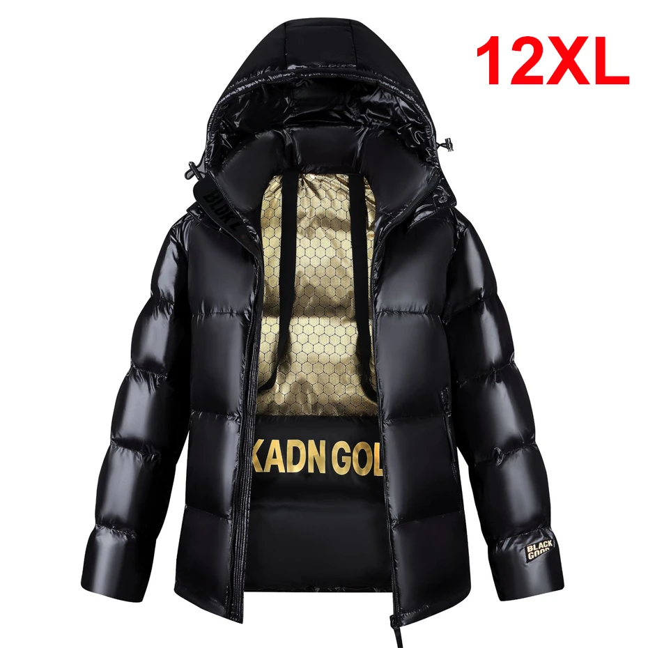 Top Trends: 12XL 10XL Plus Size Down Jackets Men Winter Thick Down Coat Fashion Casual Black Glossy Down Coats Male Big Size 12XL Shoppable Styles