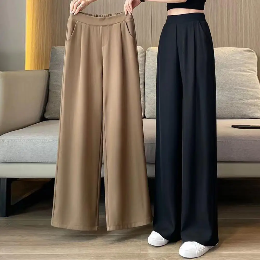 Top Trends: Loose Pants Relaxed Fit Wide Leg Pants With Pockets For Women High Waist Office Trousers Solid Color Straight Leg Workwear Women Shoppable Styles