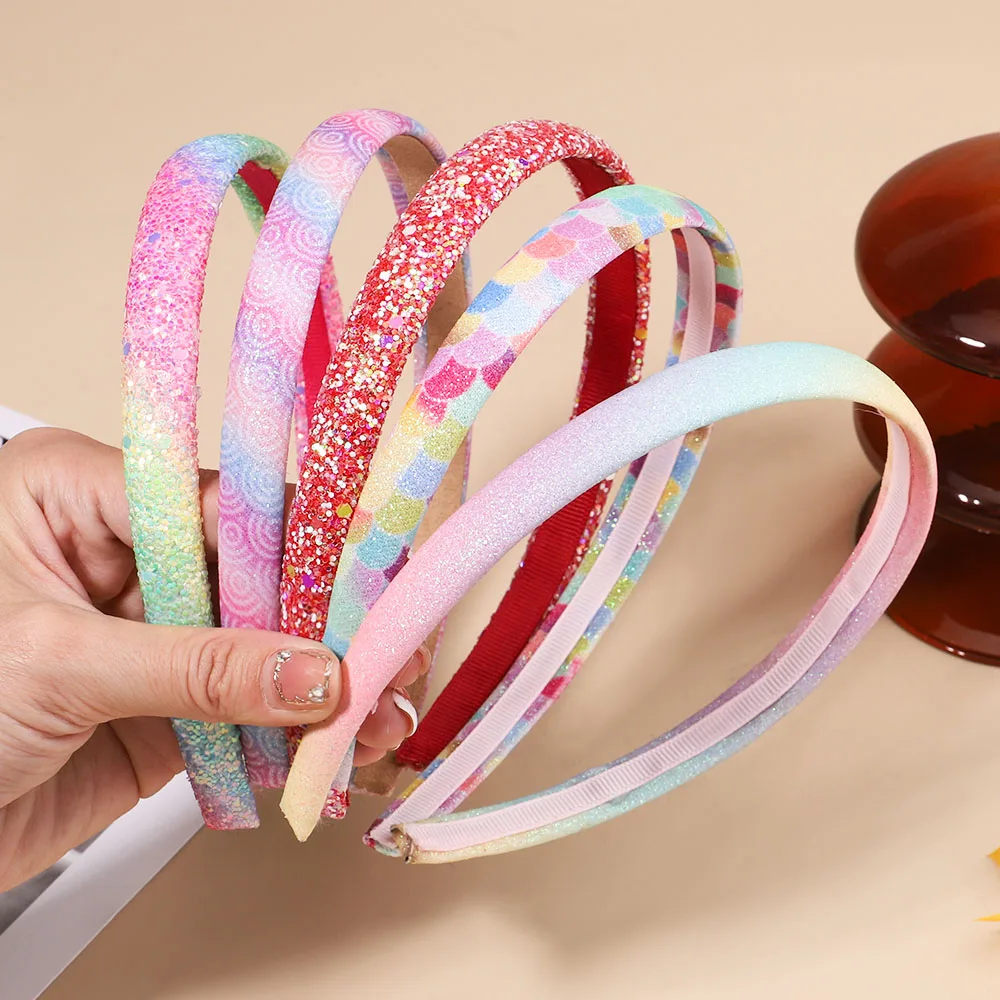 Top Trends: 2024 Fashion Girl Glitter Headband Cute Headband Hairband Gradient Rainbow Love Star Headband Mermaid Kids Gift Hair Accessories Shoppable Styles