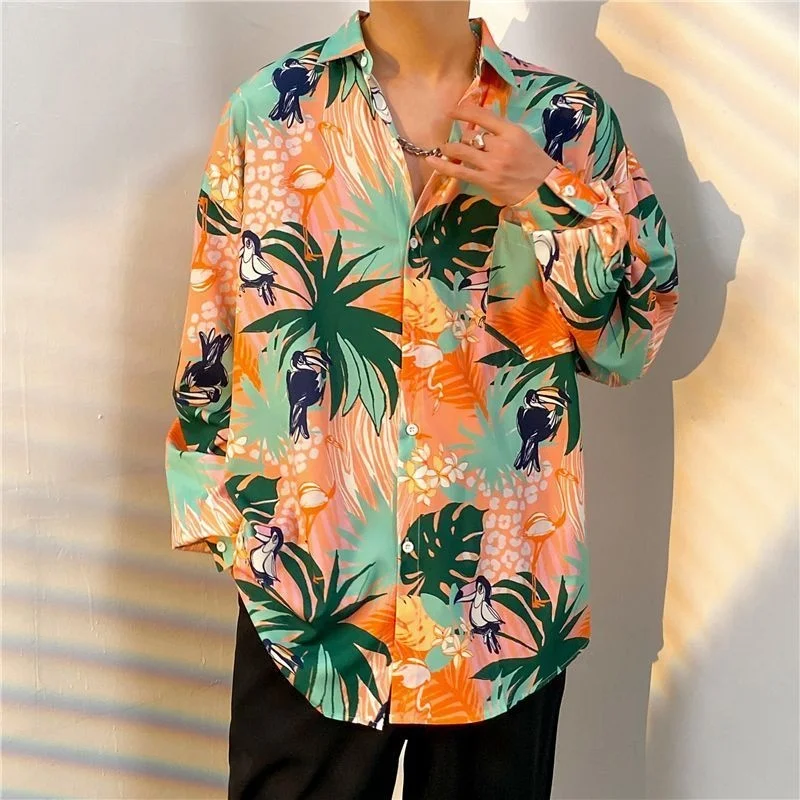 Top Trends: Men's Harajuku Casual Hawaiian Social Long Sleeve Shivering Shirt Oversized Vintage Luxury Vacation Pattern Fashion Clothing Shoppable Styles