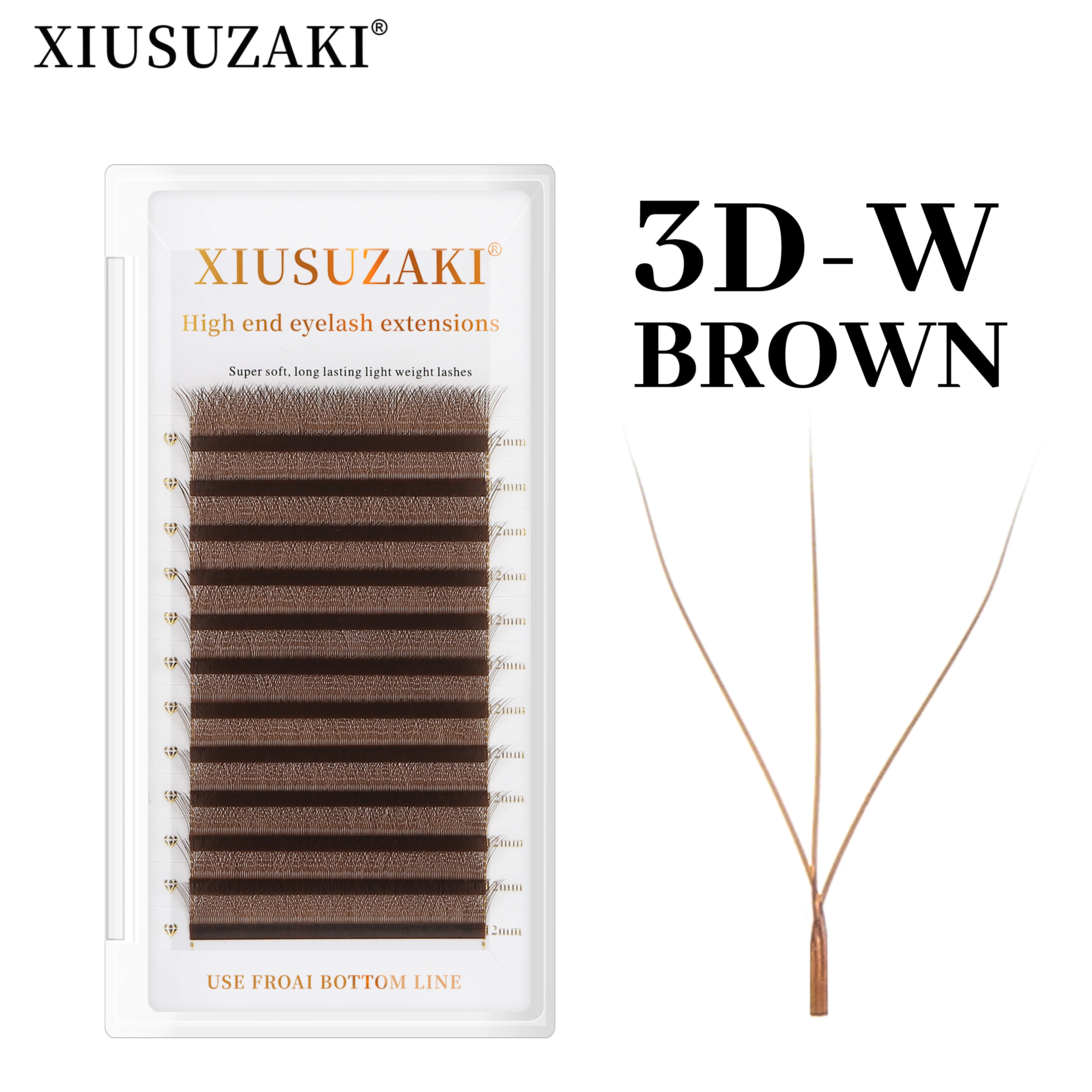 Top Trends: XIUSUZAKI Brown 3D W-Shaped Eyelashes Extensions 3 Tip C / D Curl High Quality Idividual Lash Shoppable Styles