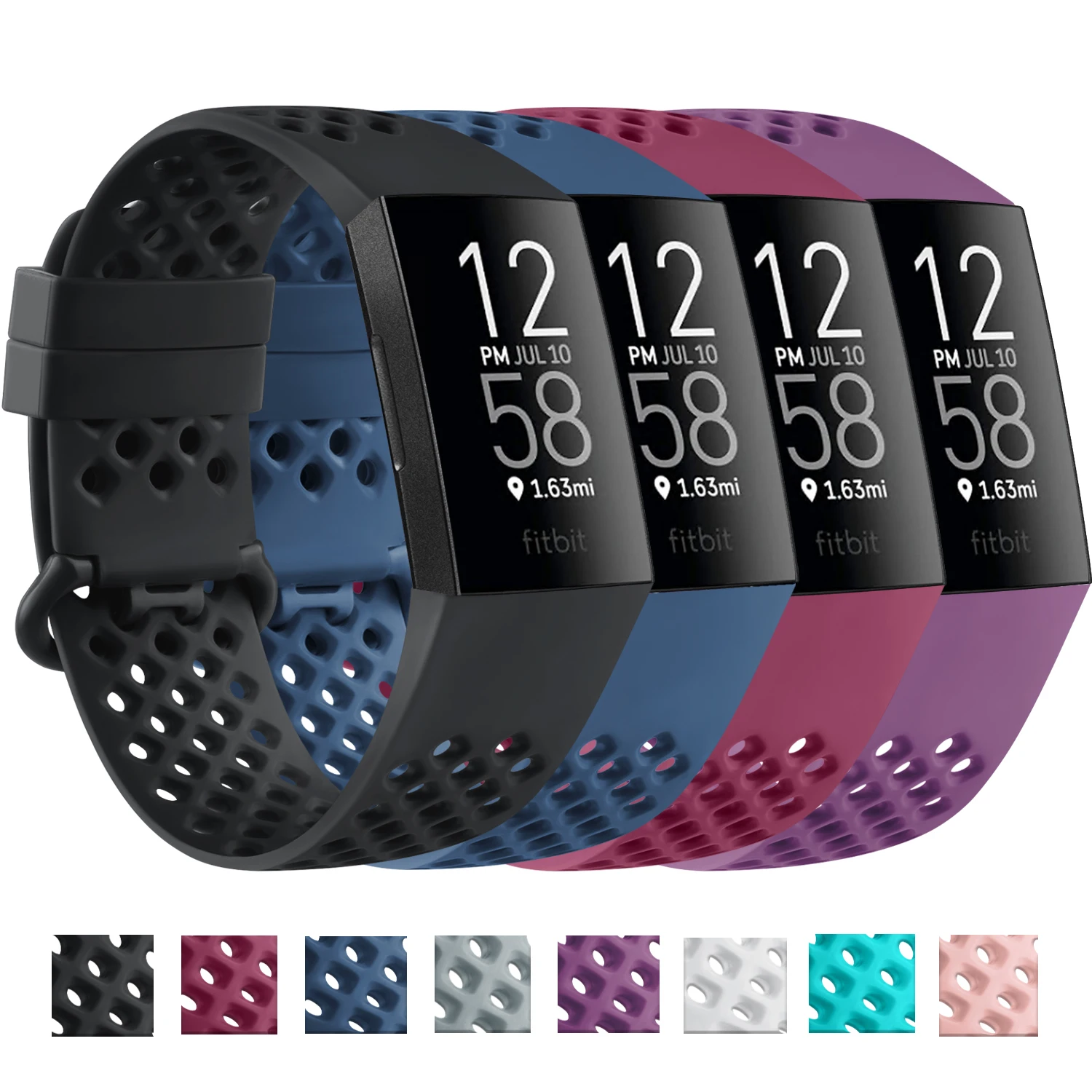 Top Trends: Sport Silicone Strap For Fitbit Charge 4 / Charge 3 / Charge 3 SE Band Waterproof Breathable Holes Watchband For Fitbit Charge 4 Shoppable Styles