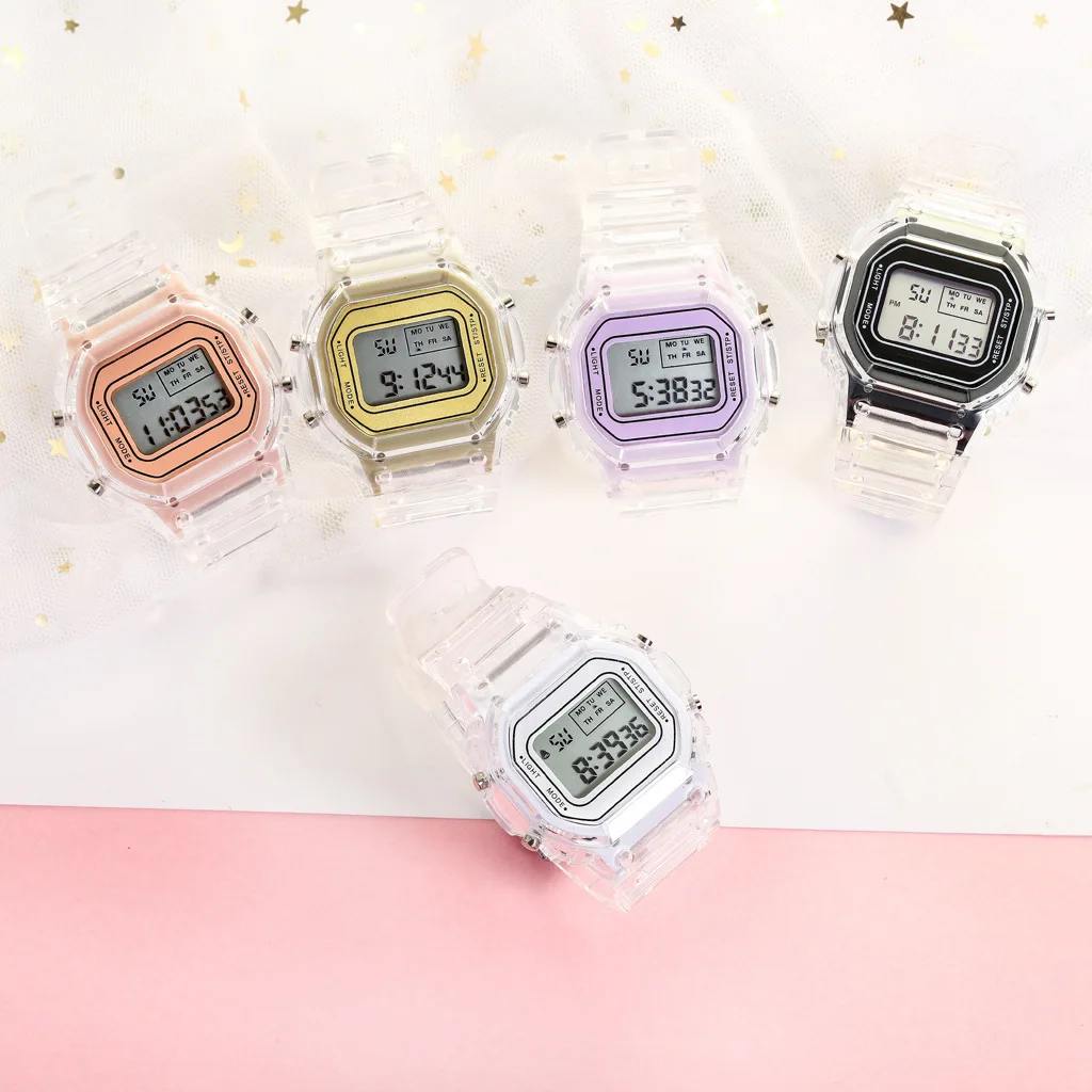 Top Trends: Transparent Digital Watch Square Women Watches Sports Electronic Wrist Clock Watch Reloj Mujer Clocks Dropshipping Shoppable Styles - Image 3