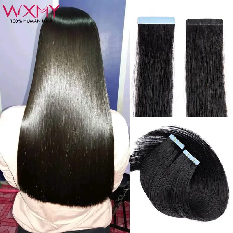 Top Trends: Tape Ins Hair Extensions Human Hair 12&quot;-24&quot; Straight Tape In Hair Extensions Brown Blonde Natural Black Remy Human Natural Hair Shoppable Styles