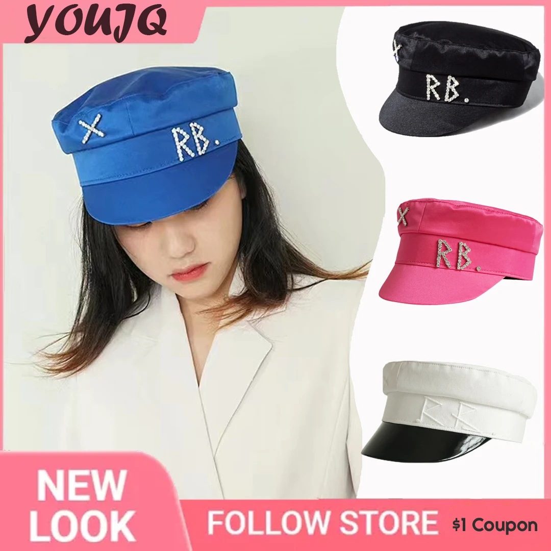 Top Trends: INS Brand Collection Chic PU Cotton Newsboy Hats For Women Flat Militray Caps Baker Boy Hat With Logo Boinas Para Hombre Shoppable Styles