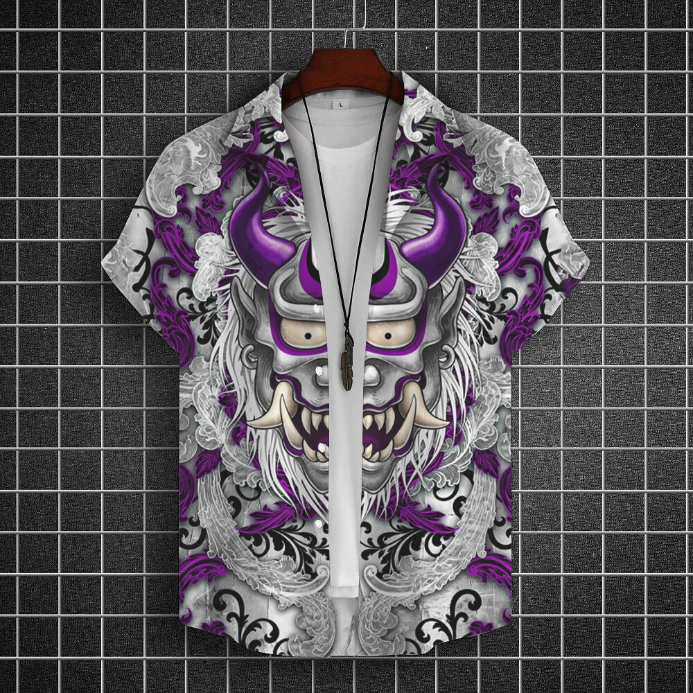 Top Trends: Skull Men&#039;S Shirt Ghost Retro 3d Fashion Shirt For Man Hawaiian Shirt Short Sleevestreetwear Button Top Daily Party Men Clothing Shoppable Styles