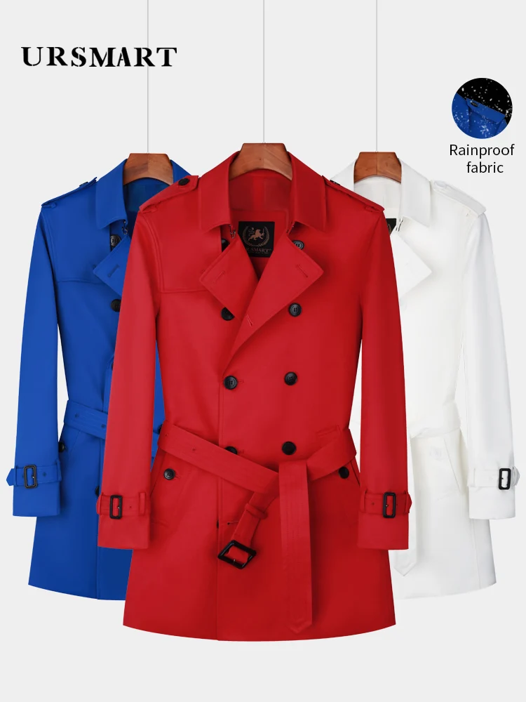 Top Trends: Medium And Long Trench Coat Men&#039;s Double Breasted Windbreaker Detachable Thickened Down Liner Custom Red Fashion Coat Men Shoppable Styles