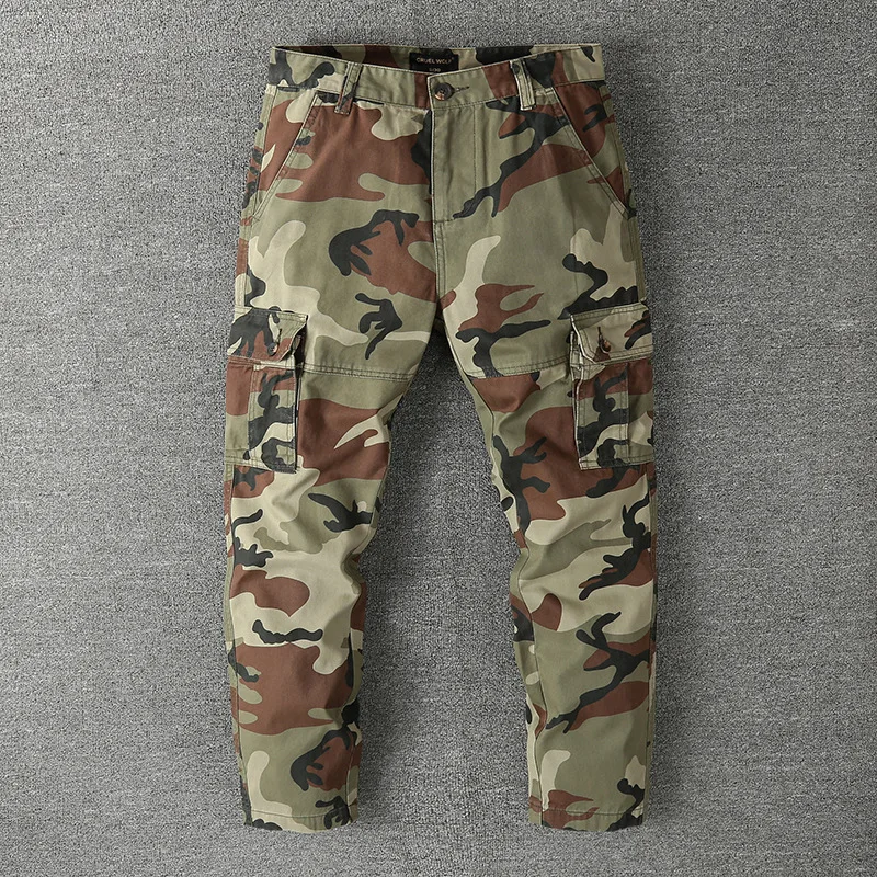 Top Trends: Men's Autumn / Spring Cotton Casual Pants Tactical Multi-Pockets Camouflage Cargo Pants Outdoor Hiking Pants Shoppable Styles - Image 2