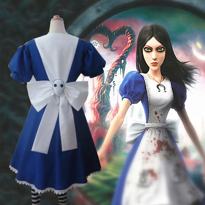 Top Trends: Game Alice Madness Returns Cosplay Costume Halloween Maid Dresses Apron Dress For Women Anime Girls Carnival Dress Up Party Shoppable Styles