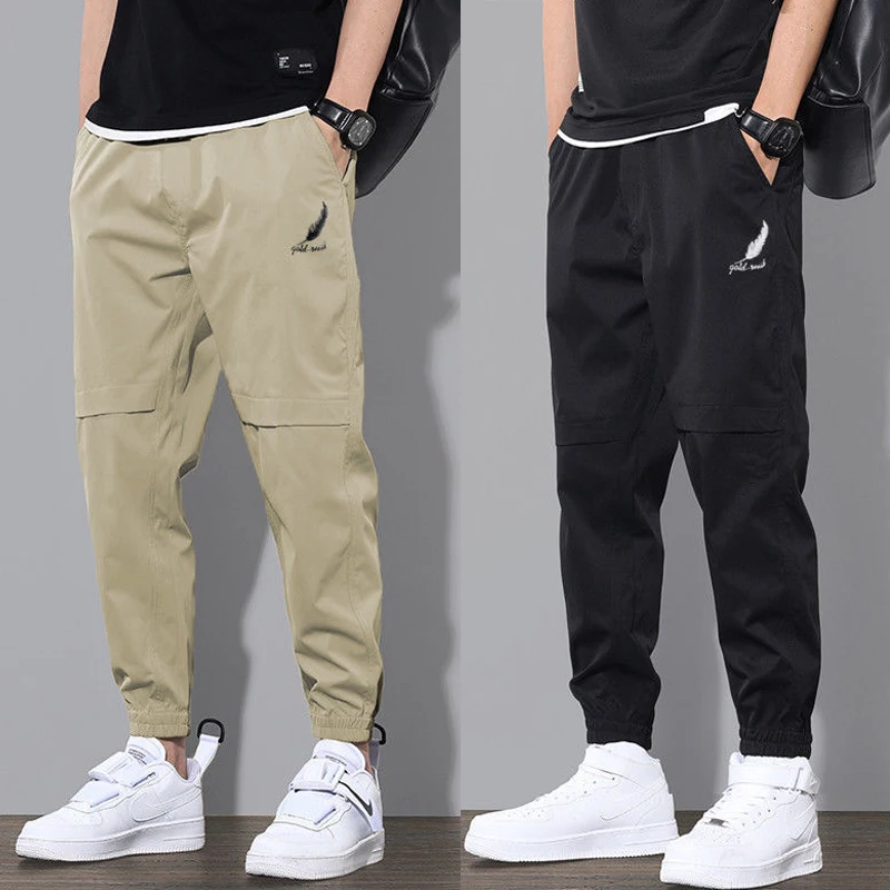 Top Trends: Cargo Pants Mid Rise Drawstring Men Full Length Loose Trousers Elastic Waist Drawstring Pocket Cargo Pants Night Jogging Pants Shoppable Styles