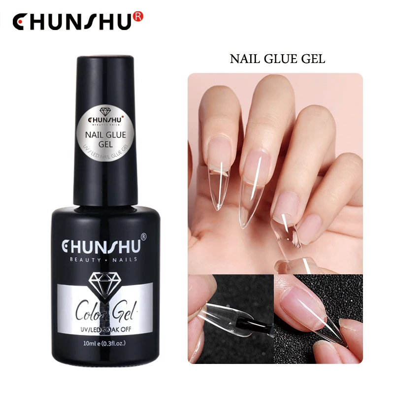 Top Trends: CHUNSHU Fake Nails Glue Gel 10ML French False Nail Tips Adhesive Tool Fast Extension Sticking Nail Art Need Dry By LED Nail Lamp Shoppable Styles