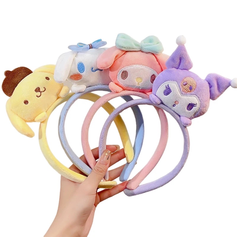 Top Trends: Sanrio Plush Headwear Baby Cinnamoroll Ears Headband Women Kuromi Melody Hairbands Girls Pompompurin Hair Accessories Kids Gifts Shoppable Styles