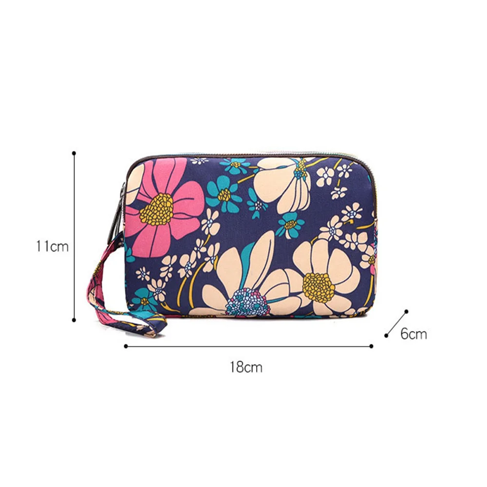 Top Trends: 3 Layers Zipper Purse Mobile Phone Pouch Women'S Handbag Waterproof Canvas Wallet Coin Card Holder Printing Bag With Handle 2022 Shoppable Styles - Image 2